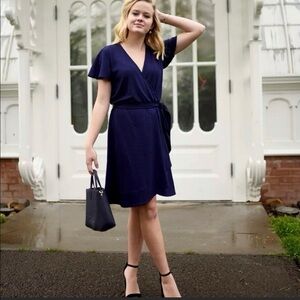 NWT! Draper James, wrap dress. Nassau Navy. Small